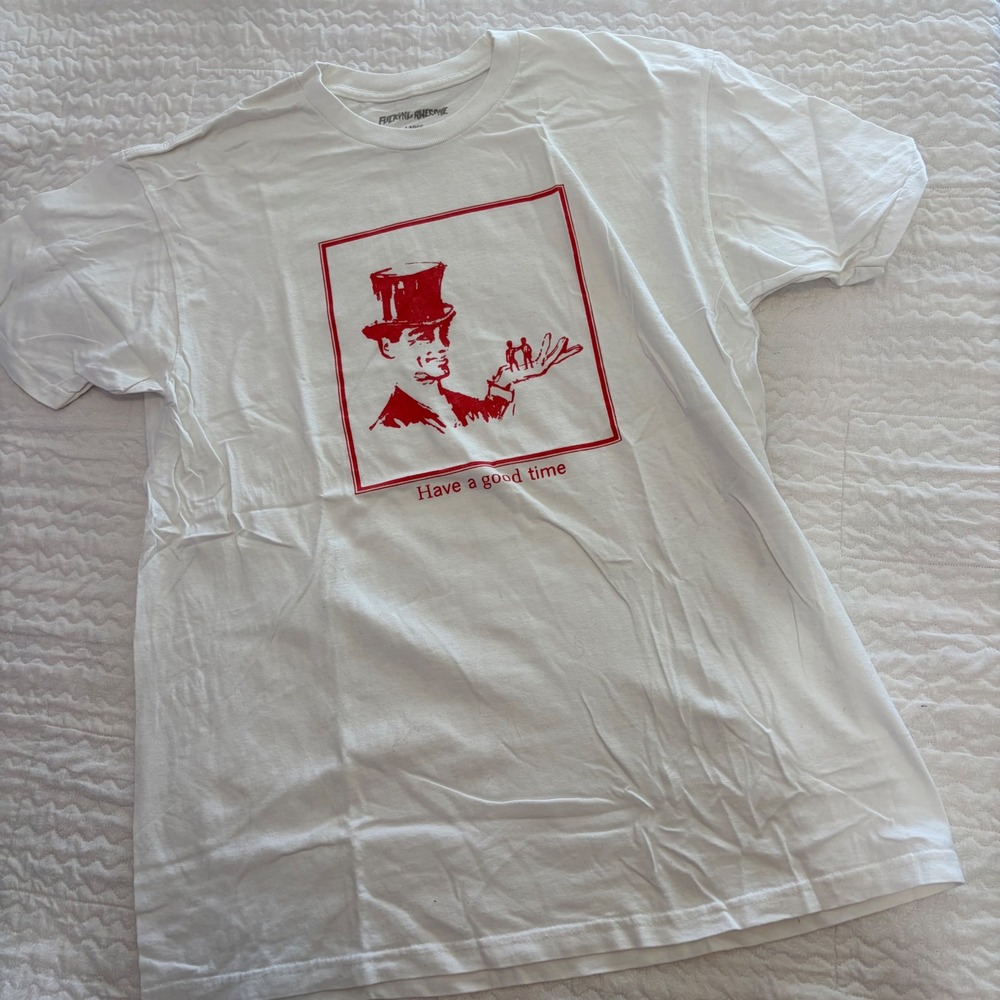 Fucking Awesome Have A Good Time Graphic Tee White Red Large Skate T-Shirt